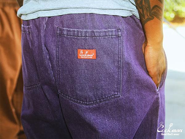 COOKMAN クックマン Chef Pants Semiwide Denim Purple -PURPLE