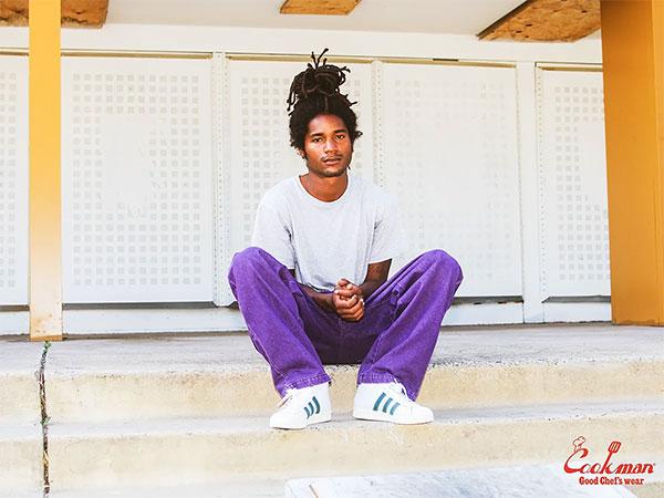 COOKMAN クックマン Chef Pants Semiwide Denim Purple -PURPLE