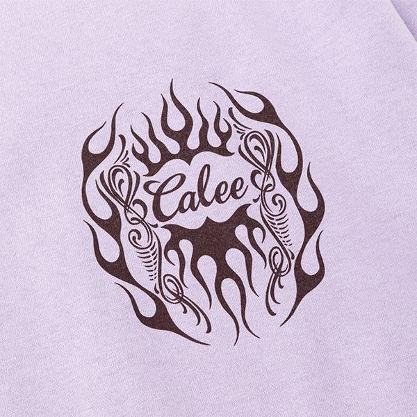 CALEE キャリー VINTAGE TYPE FLAME LOGO PINSTRIPING L/ S TEE