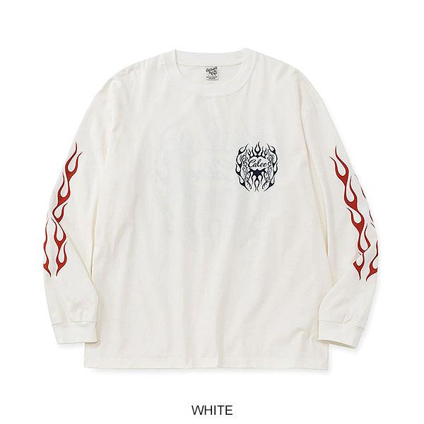 CALEE キャリー VINTAGE TYPE FLAME LOGO PINSTRIPING L/ S TEE