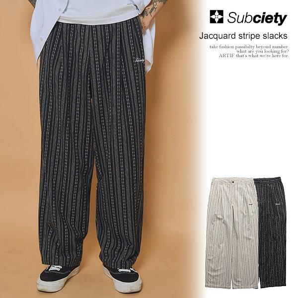 SUBCIETY サブサエティ Jacquard stripe slacks