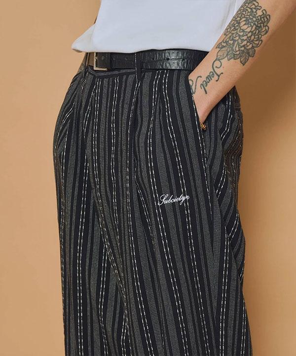 SUBCIETY サブサエティ Jacquard stripe slacks