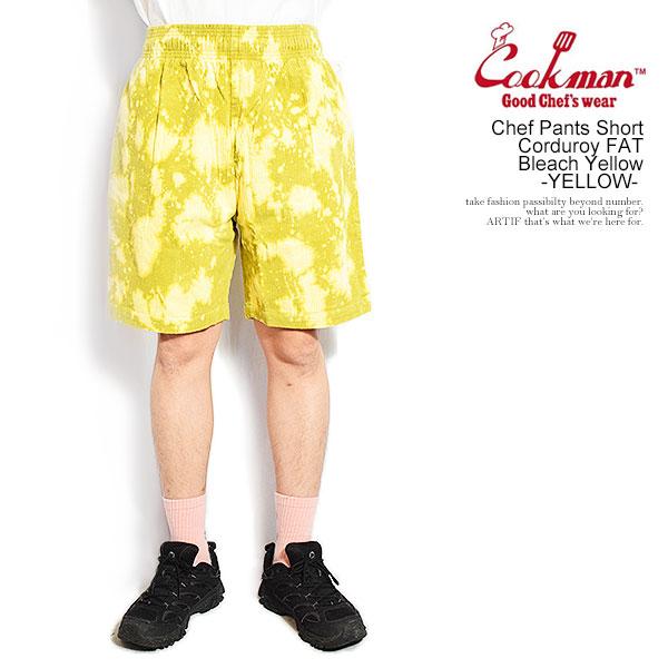 美品　M C/S 4POC STPT ブラミンク　イエロー パンツ　36 COOKMAN クックマン Chef Pants Short Corduroy FAT Bleach Yellow
