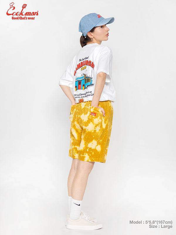COOKMAN クックマン Chef Pants Short Corduroy FAT Bleach Yellow
