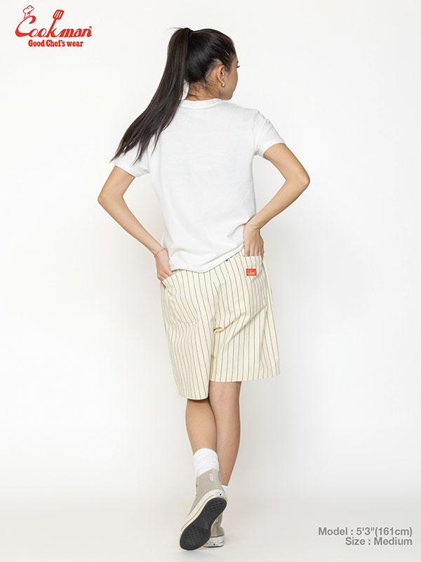 COOKMAN クックマン Chef Pants Short Front Pocket Herringbone