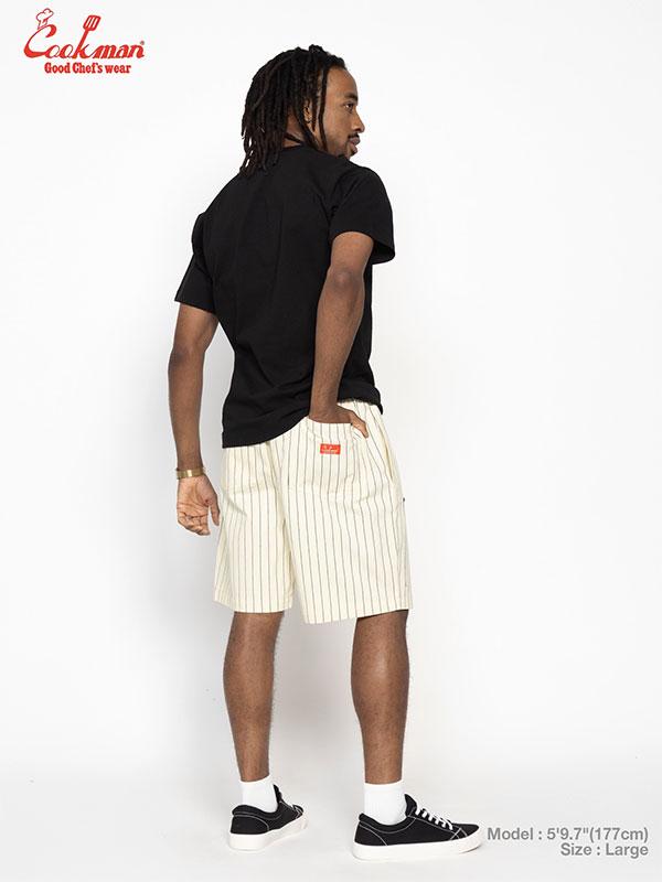 COOKMAN クックマン Chef Pants Short Front Pocket Herringbone