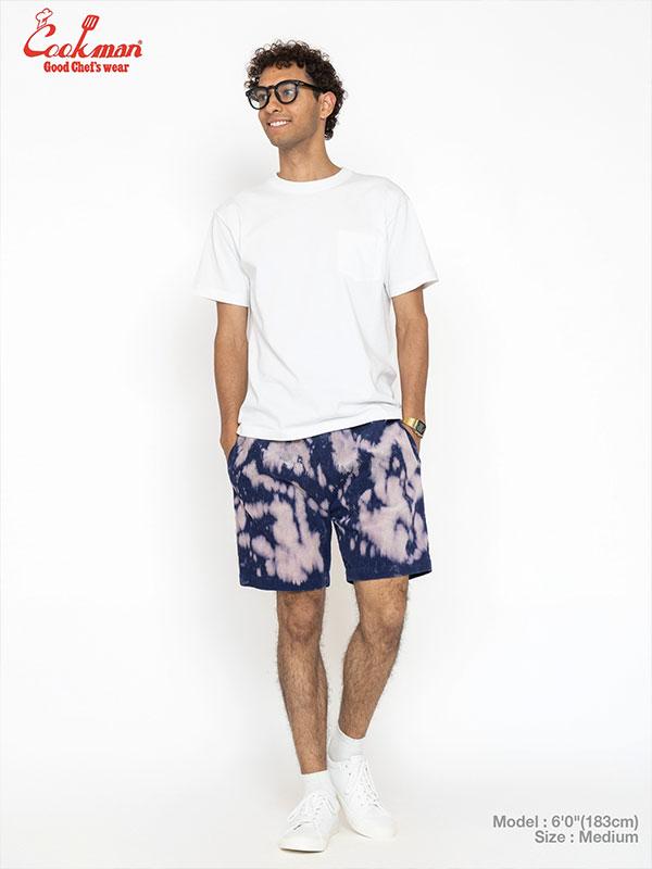COOKMAN クックマン Chef Pants Short Corduroy Bleach Navy -NAVY