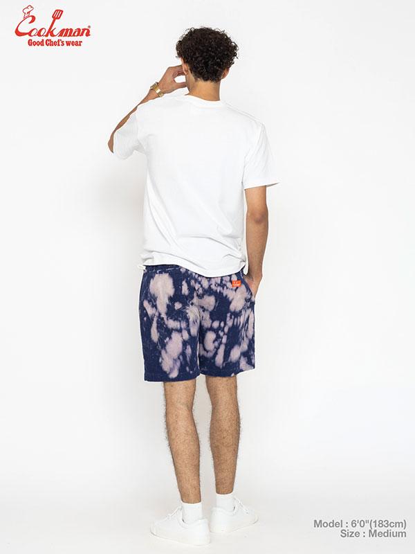 COOKMAN クックマン Chef Pants Short Corduroy Bleach Navy -NAVY
