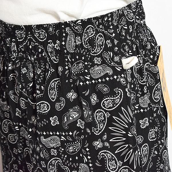 COOKMAN クックマン Chef Pants Short Light Paisley Black -BLACK