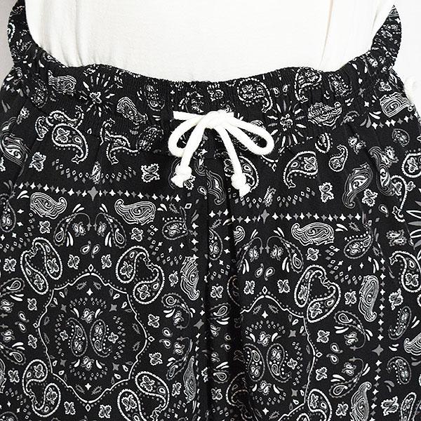 COOKMAN クックマン Chef Pants Short Light Paisley Black -BLACK