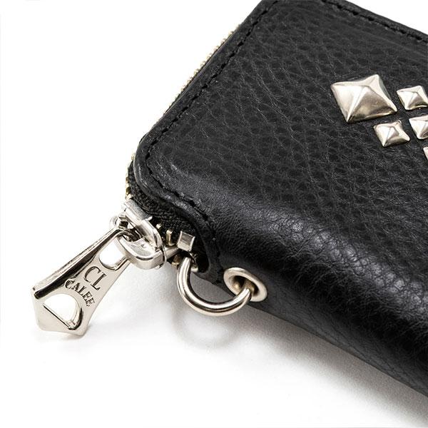 CALEE キャリー STUDS LEATHER COIN CASE