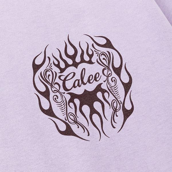 CALEE キャリー VINTAGE TYPE FLAME LOGO PINSTRIPING S/ S TEE