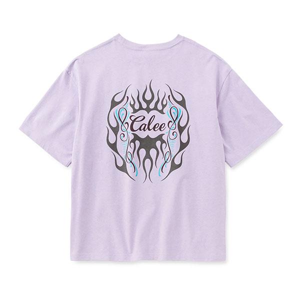 CALEE キャリー VINTAGE TYPE FLAME LOGO PINSTRIPING S/ S TEE
