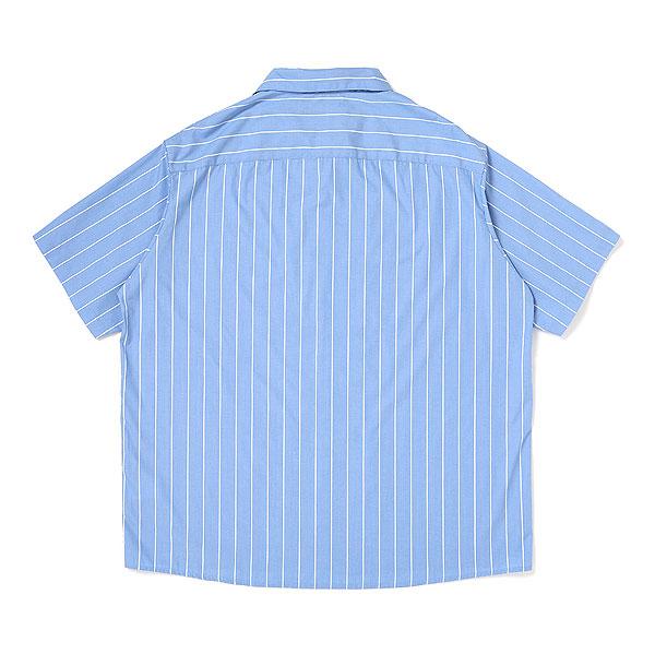 CHALLENGER チャレンジャー　ロゴ刺繍　ストライプ　シャツ　XL CHALLENGER チャレンジャー STRIPE MECHANIC SHIRTS