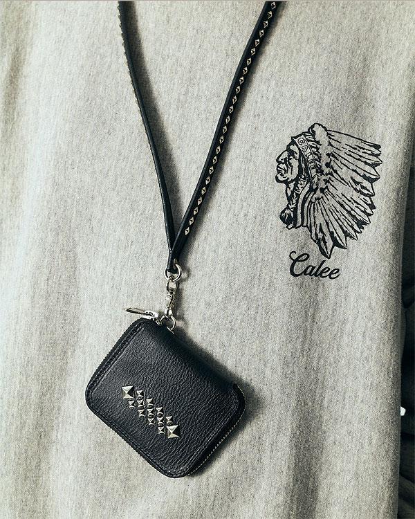CALEE キャリー STUDS LEATHER ZIP MULTI WALLET CL-26SS015LE