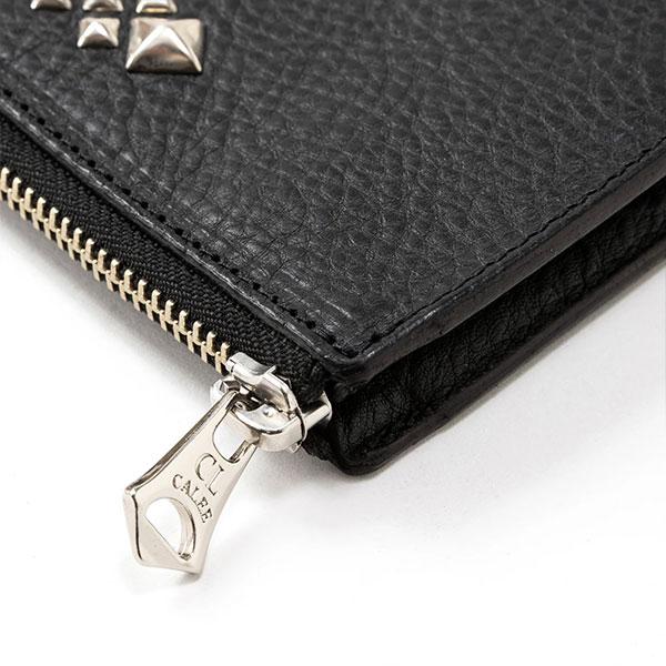 CALEE 長財布 CALEE キャリー STUDS LEATHER ZIP MULTI LONG WALLET