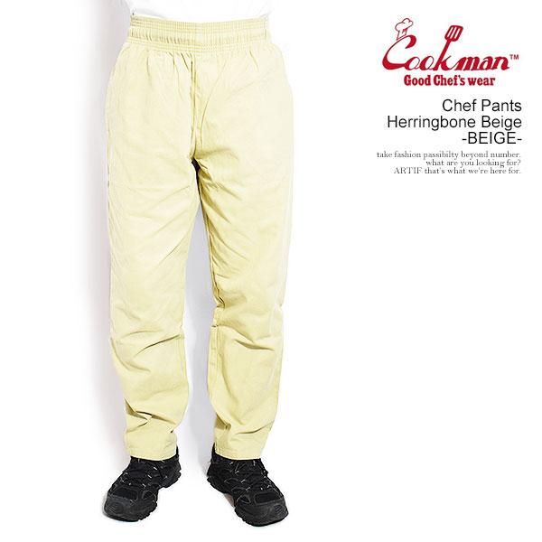 COOKMAN クックマン Chef Pants Herringbone Beige -BEIGE- | ARTIF