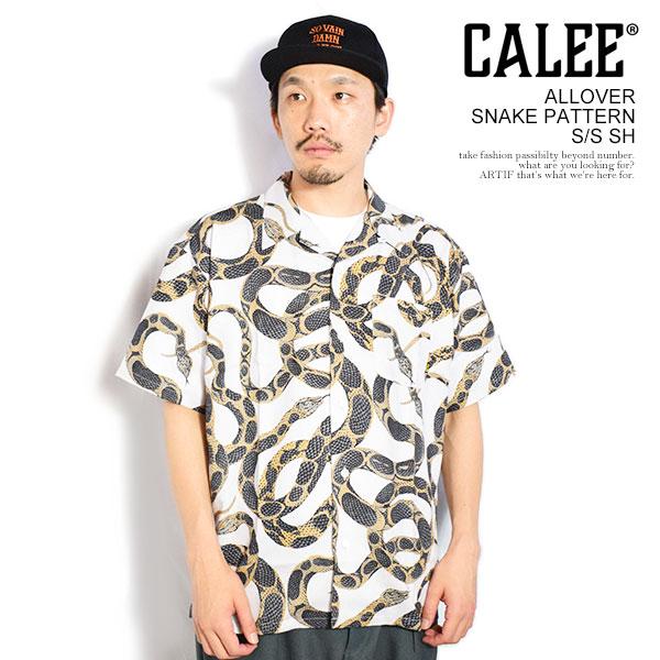 CALEE キャリー ALLOVER SNAKE PATTERN S/S SH