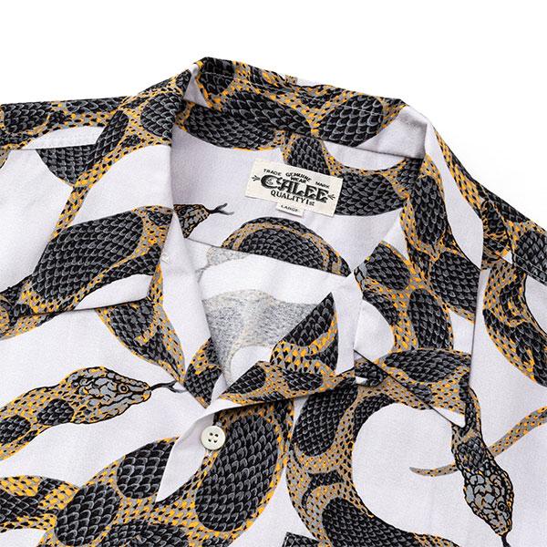 CALEE キャリー ALLOVER SNAKE PATTERN S/S SH