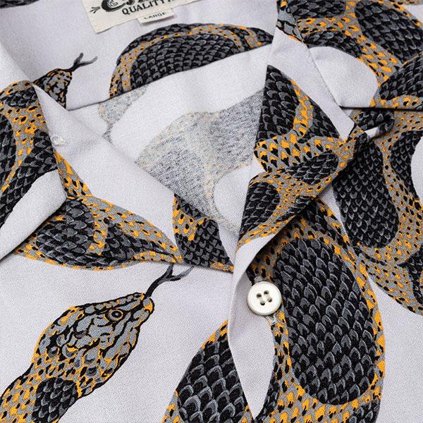 CALEE キャリー ALLOVER SNAKE PATTERN S/S SH