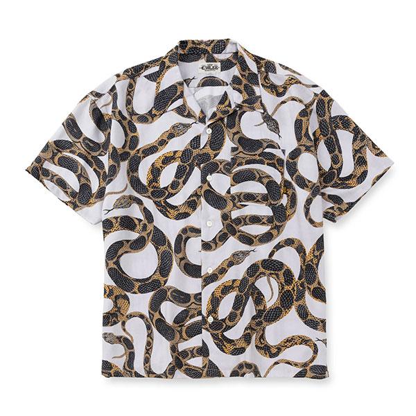 【美品】CALEE snake over silhouette shirt 蛇柄 CALEE キャリー ALLOVER SNAKE PATTERN S/S SH