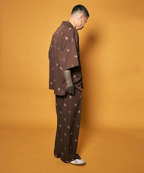 SUBCIETY サブサエティ All-over embroidered shirt