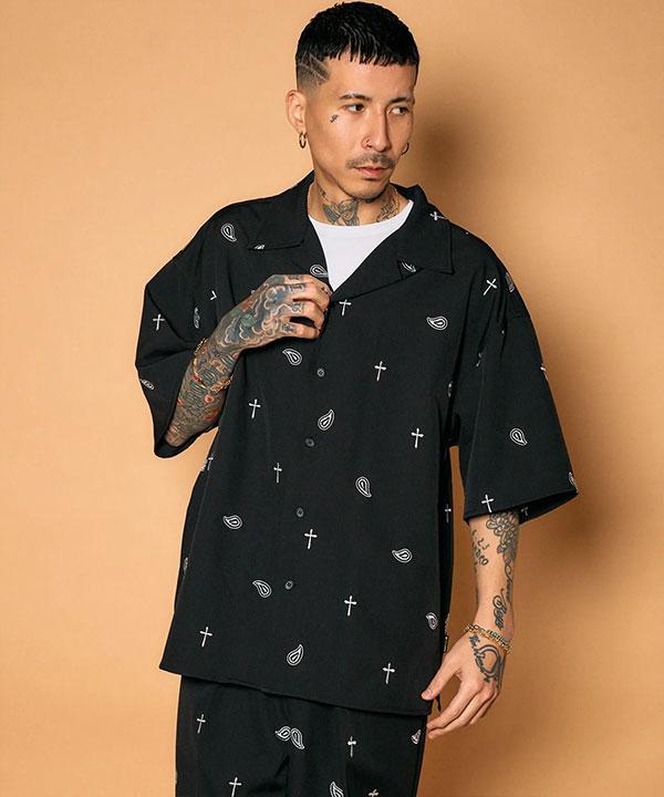 SUBCIETY サブサエティ All-over embroidered shirt