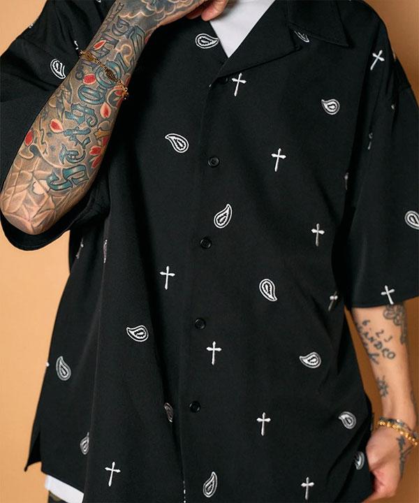 SUBCIETY サブサエティ All-over embroidered shirt