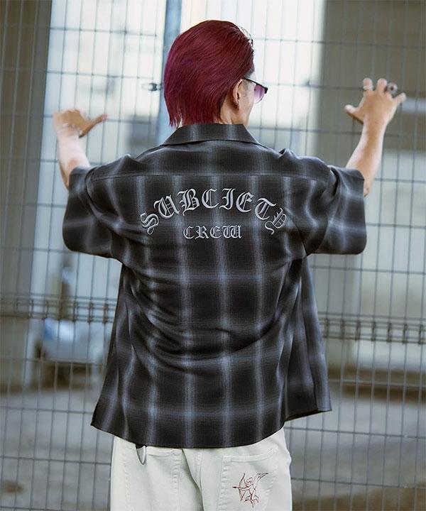 SUBCIETY サブサエティ Ombre check shirt