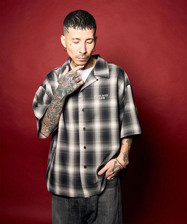 SUBCIETY サブサエティ Ombre check shirt