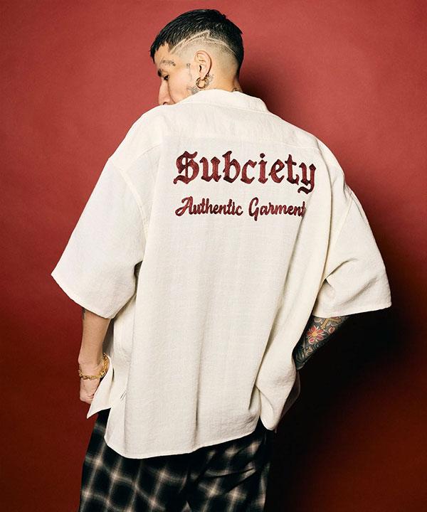 SUBCIETY サブサエティ Classic chain embroidered shirt