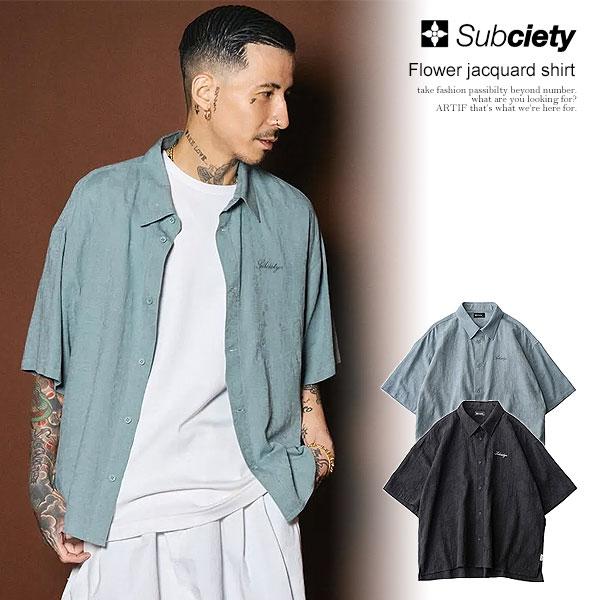 j.t95☆様ご確認用 SUBCIETY サブサエティ Flower jacquard shirt