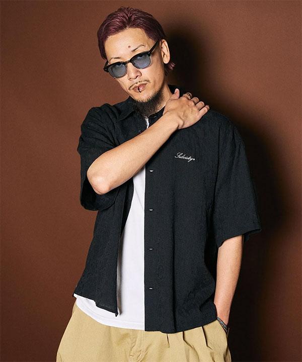 SUBCIETY サブサエティ Flower jacquard shirt