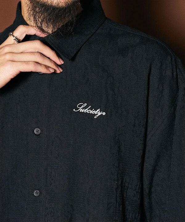 SUBCIETY サブサエティ Flower jacquard shirt