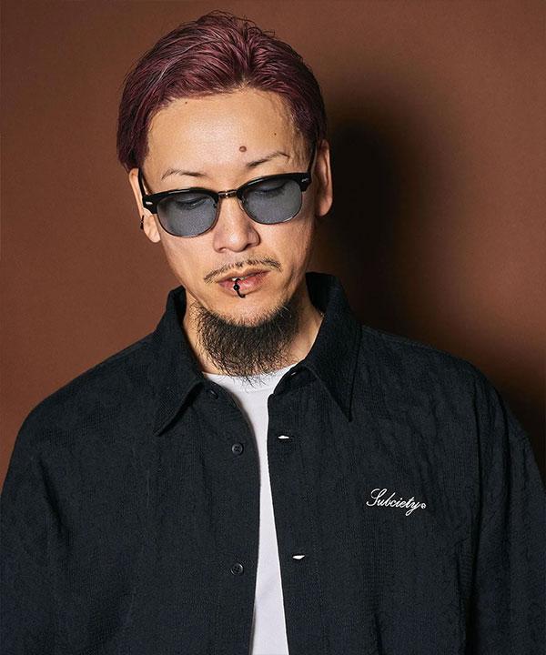 SUBCIETY サブサエティ Flower jacquard shirt