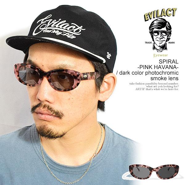 美品EVILACTイーブルアクト調光サングラス EVILACT EYEWEAR イーブルアクト アイウェア SPIRAL -PINK HAVANA