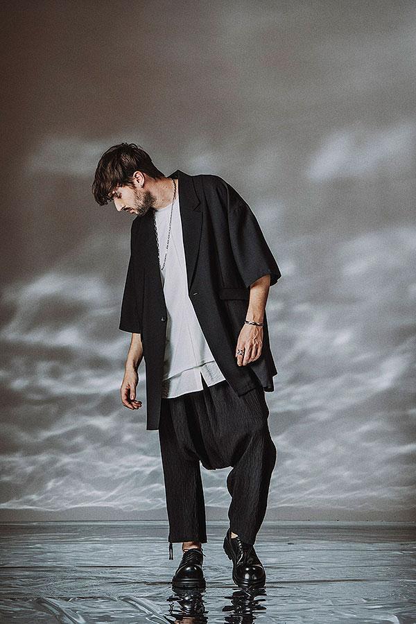 NO ID. BLACK ノーアイディー ドローストリングスサルエルトラウザーズ