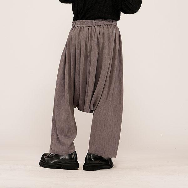 NO ID. サルエルパンツ ドローストリング NO ID. BLACK ノーアイディー ドローストリングスサルエルトラウザーズ