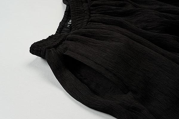 NO ID. BLACK ノーアイディー ドローストリングスサルエルトラウザーズ