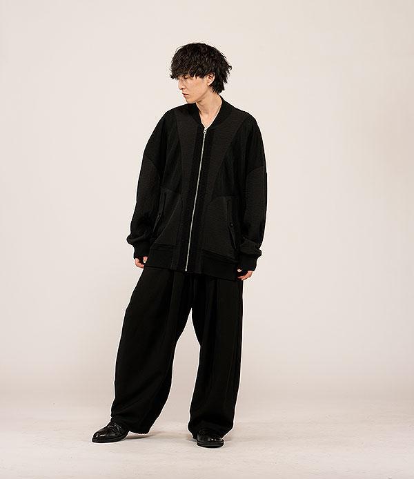 NO ID. BLACK ノーアイディー チェンジングシアーニットMA-1 BLZ