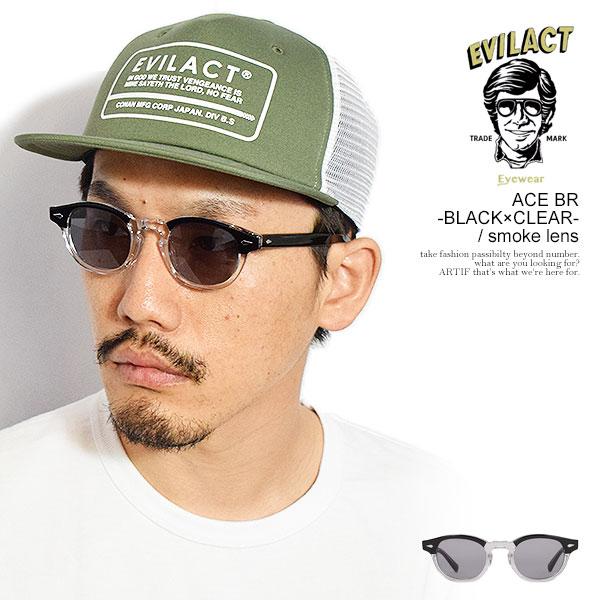 EVILACT EYEWEAR イーブルアクト アイウェア ACE BR -BLACK×CLEAR