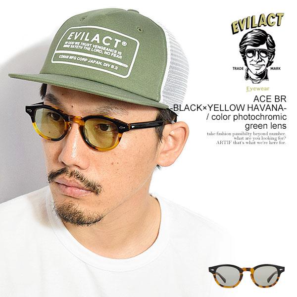 evilact ace 調光レンズ EVILACT EYEWEAR イーブルアクト アイウェア ACE BR -BLACK×YELLOW