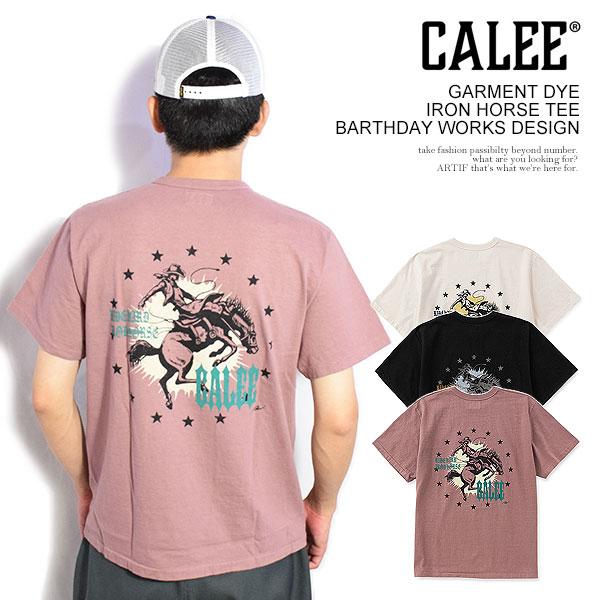 CALEEキャリーミリタリーカレッジリング　ブラス　イーグルモチーフ CALEE キャリー GARMENT DYE IRON HORSE TEE -BARTHDAY WORKS DESIGN-