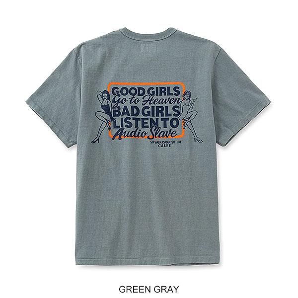 CALEE キャリー GARMENT DYE GIRLS LOGO POCKET TEE -NATURALLY PAINT