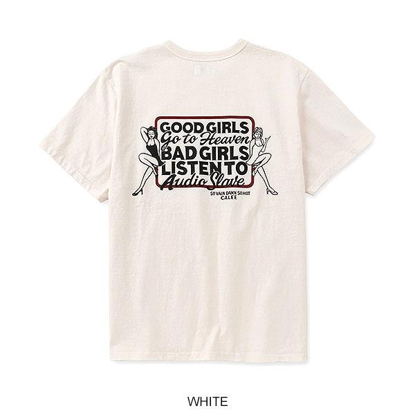 CALEE キャリー GARMENT DYE GIRLS LOGO POCKET TEE -NATURALLY PAINT