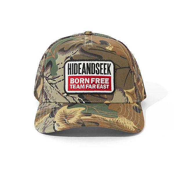 164 HideandSeek日本製茶杢TEAM FAR EASTロゴ総綿地 HIDEANDSEEK ハイドアンドシーク Team Far East Mesh CAP