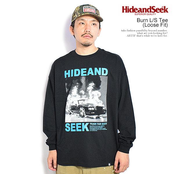HIDE AND SEEK ハイドアンドシーク Burn L/S Tee(Loose Fit)