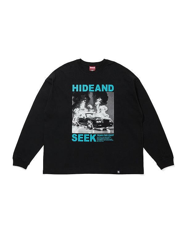 HIDE AND SEEK ハイドアンドシーク Burn L/S Tee(Loose Fit)