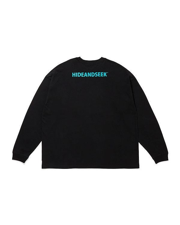 新品Lサイズ HIDEANDSEEK ブラック ロングTシャツ HIDE AND SEEK ハイドアンドシーク Burn L/S Tee(Loose Fit)