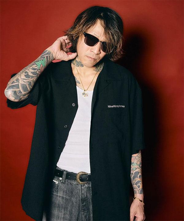 NINE MICROPHONES ナインマイクロフォンズ OPEN COLLAR SHIRT